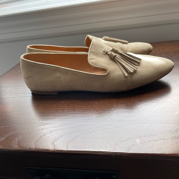 J.Crew Factory Faux-suede loafers with tassels - cream - Picture 4 of 8